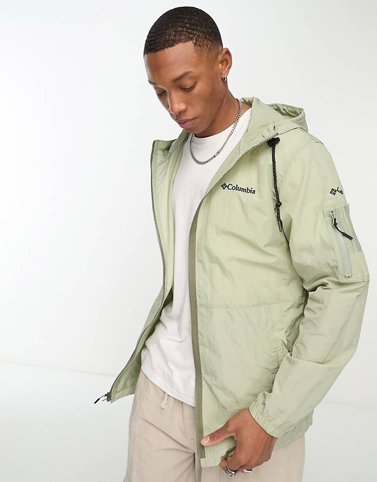 Columbia crinkle utility windbreaker in khaki